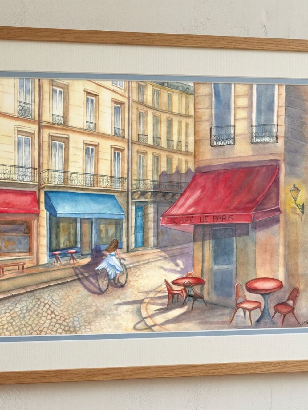 Café de Paris - Large Original Watercolor Painting (29"x21") - Parisian Street - Picture 5 of 9